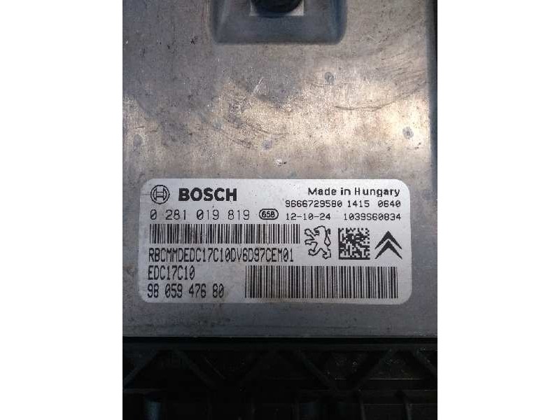 Recambio de centralita motor uce para citroen c4 lim. tonic referencia OEM IAM 0281019819 9805947680 EDC17C10