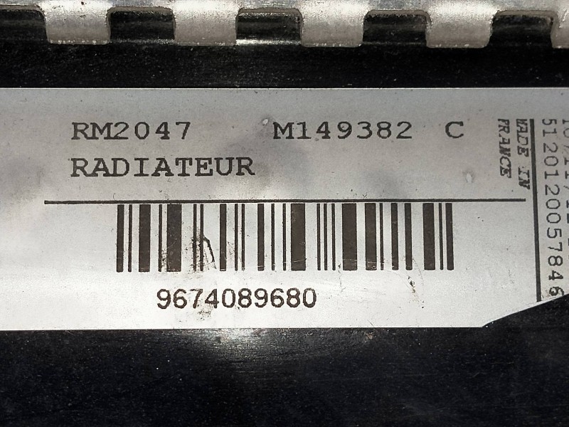 Recambio de radiador agua para citroen c4 lim. tonic referencia OEM IAM 9674089680 M149382C 