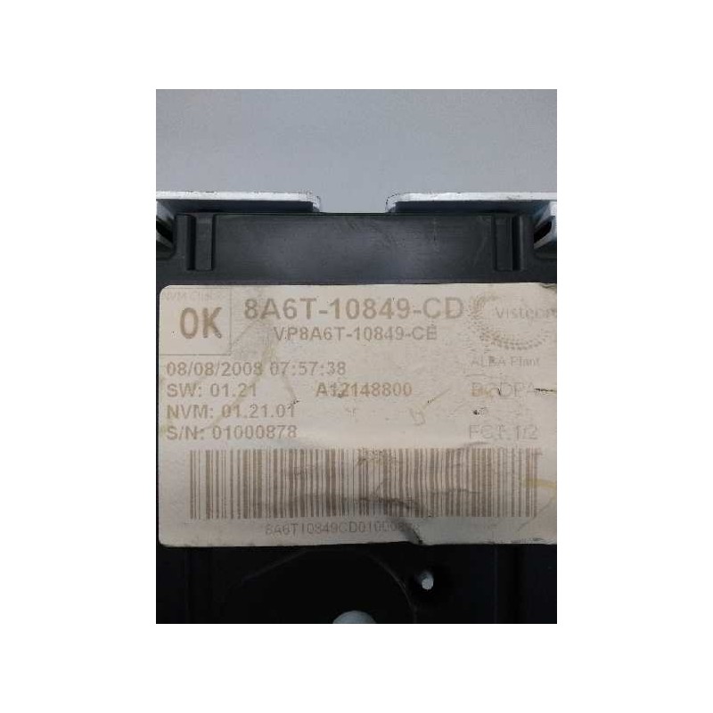 Recambio de cuadro instrumentos para ford fiesta (cb1) 1.4 tdci cat referencia OEM IAM 8A6T10849 CD A12148800 VP8AT10849CE