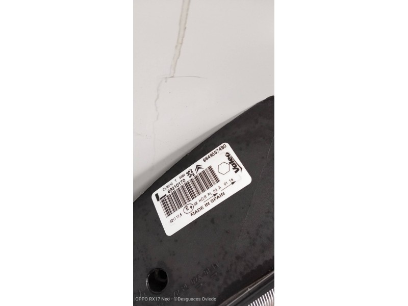 Recambio de faro izquierdo para ligier x-t00 rs referencia OEM IAM 9649557480 89310170 
