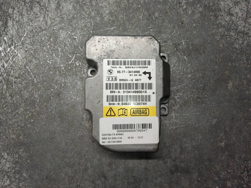 Recambio de centralita airbag para bmw x3 (e83) 2.0d referencia OEM IAM 65773414990 31341499001X 
