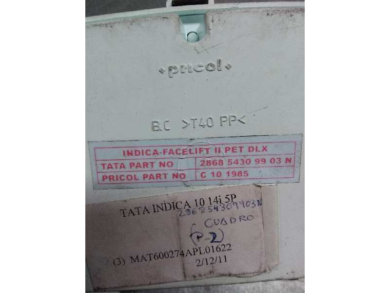 Recambio de cuadro instrumentos para tata indica referencia OEM IAM 286854309903N  