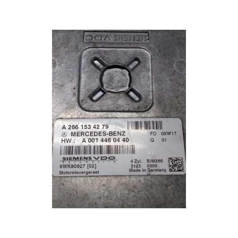 Recambio de centralita motor uce para mercedes clase a (w169) a 200 turbo (169.334) referencia OEM IAM 5WK90927 A2661534279 A001