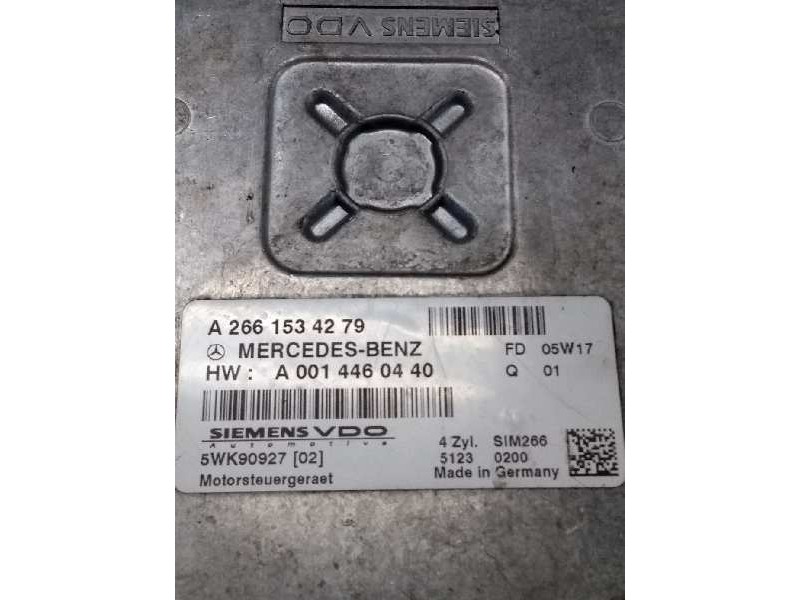 Recambio de centralita motor uce para mercedes clase a (w169) a 200 turbo (169.334) referencia OEM IAM 5WK90927 A2661534279 A001