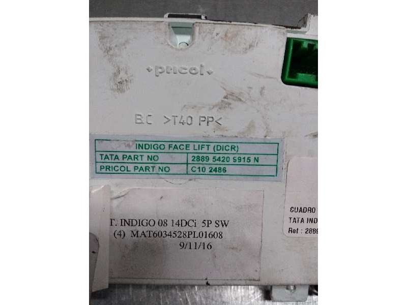 Recambio de cuadro instrumentos para tata indigo marina referencia OEM IAM 288954205915N  