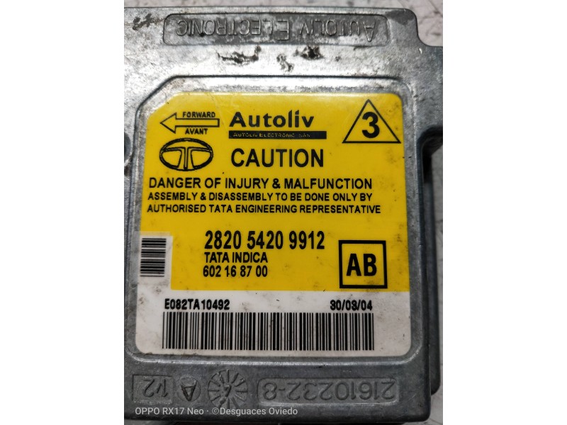 Recambio de centralita airbag para tata indica 1.4 d referencia OEM IAM 282054209912 602168700 