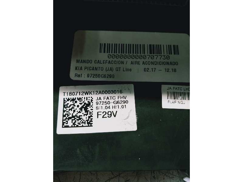 Recambio de mando calefaccion / aire acondicionado para kia picanto (ja) gt line referencia OEM IAM 97250G6290  