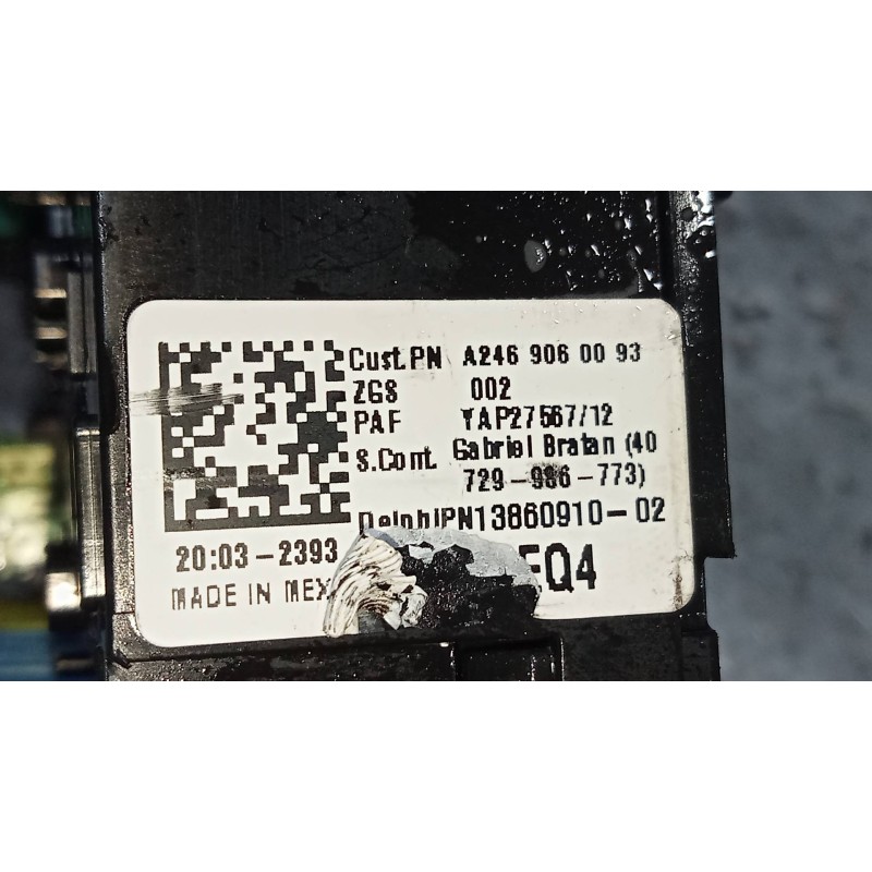 Recambio de caja reles / fusibles para mercedes clase b (w246) b 180 cdi be (246.200) referencia OEM IAM A2469060093  