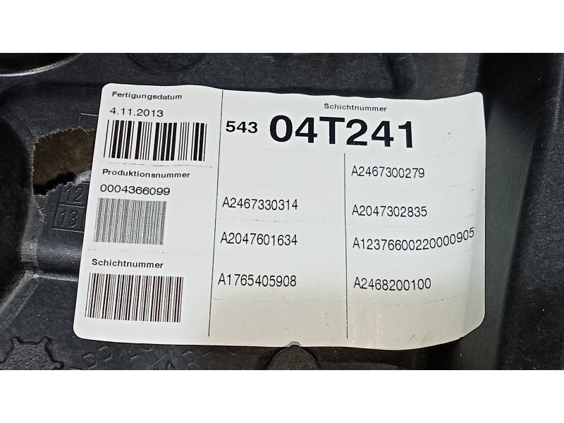 Recambio de elevalunas trasero derecho para mercedes clase b (w246) b 180 cdi be (246.200) referencia OEM IAM A2467330314 A24673