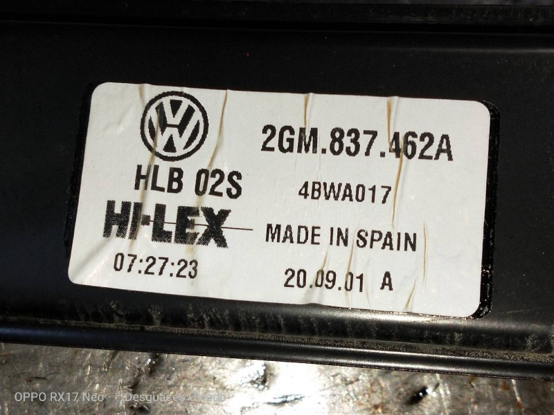 Recambio de elevalunas delantero derecho para volkswagen t-cross advance referencia OEM IAM 2Q2959406B  