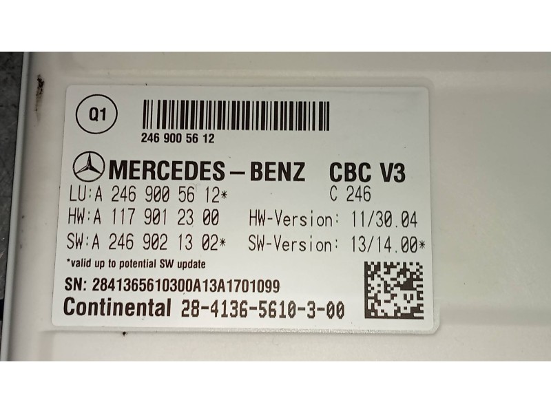 Recambio de modulo electronico para mercedes clase b (w246) b 180 cdi be (246.200) referencia OEM IAM A2469005612 A1179012300 28