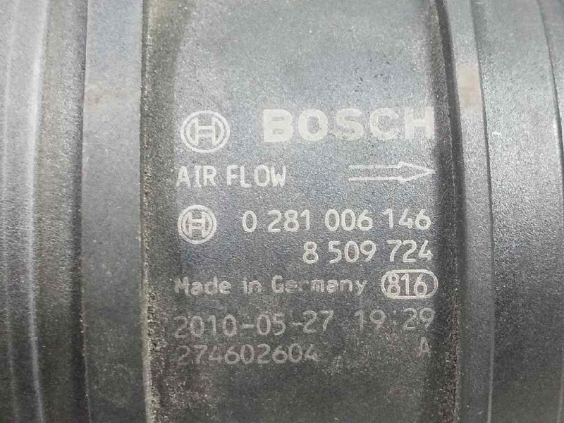Recambio de caudalimetro para bmw serie 1 berlina (e81/e87) 116d referencia OEM IAM 0281006146 8509724 BOSCH