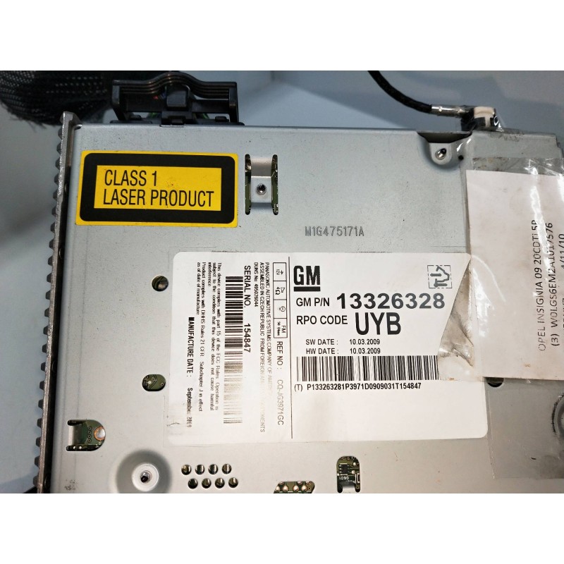 Recambio de sistema audio / radio cd para opel insignia berlina 2.0 16v cdti referencia OEM IAM 13326328  