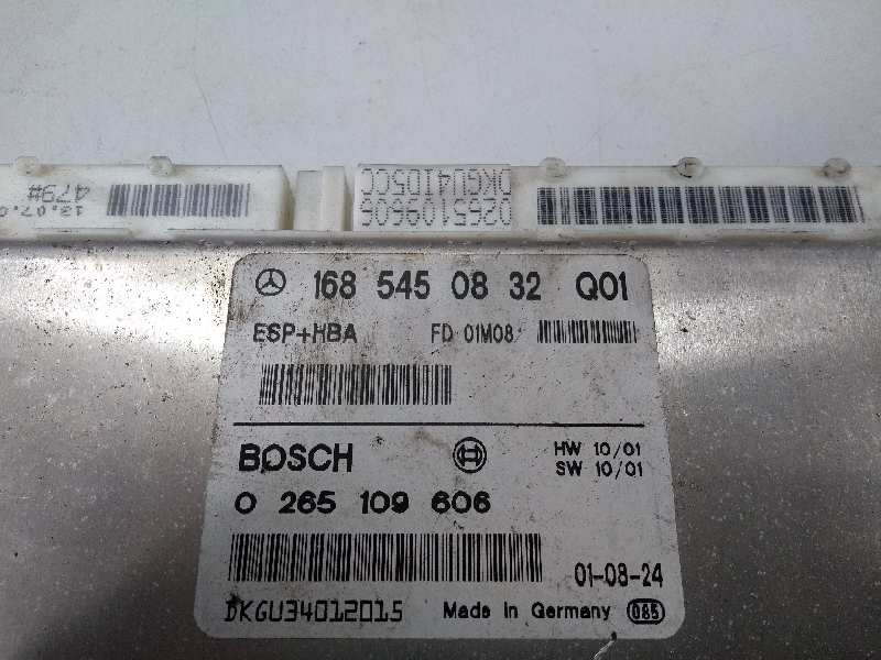 Recambio de centralita abs para mercedes clase a (w168) 140 (168.031) referencia OEM IAM 0265109606 1685450832 FD01M08 Q01