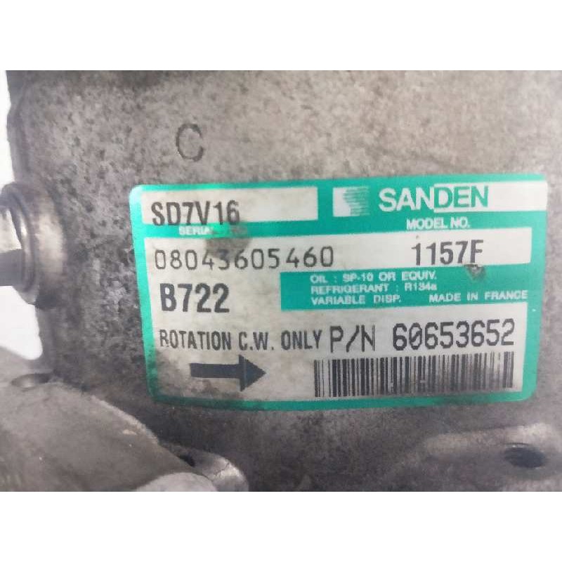 Recambio de compresor aire acondicionado para alfa romeo 156 sportwagon 1.9 jtd cat referencia OEM IAM SD7V161157F 60653652 B722