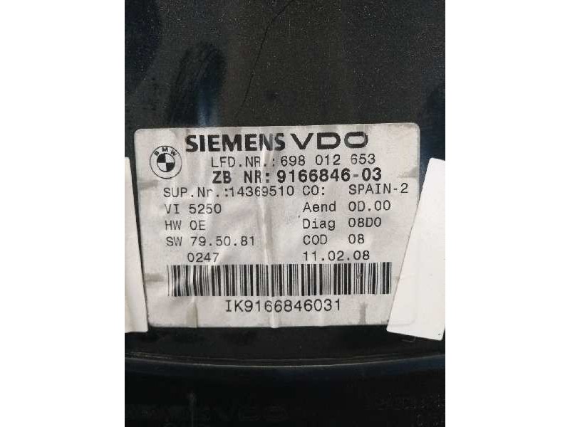 Recambio de cuadro instrumentos para bmw serie 3 touring (e91) 318d referencia OEM IAM 916684603 IK9166846031 