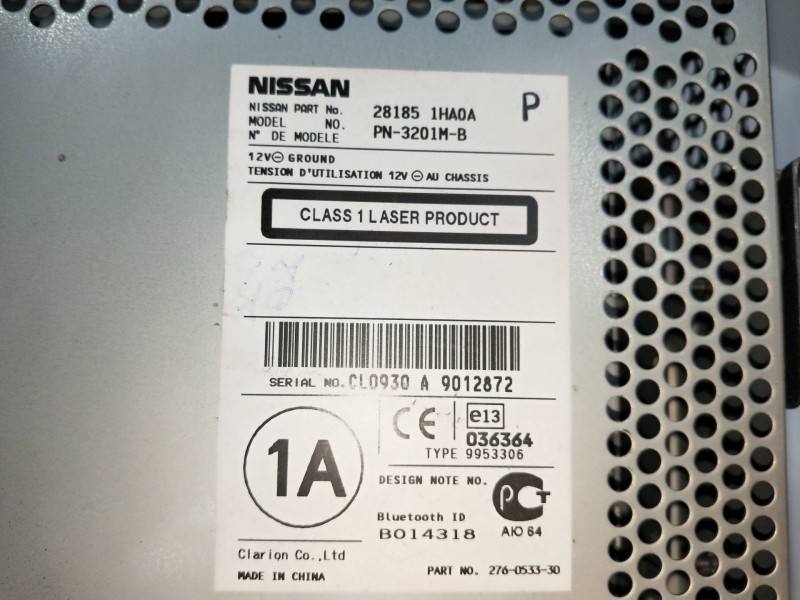 Recambio de sistema audio / radio cd para nissan micra (k13) acenta referencia OEM IAM 281851HA0A  