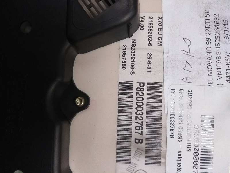 Recambio de cuadro instrumentos para opel movano chasis - volquete, medio 3.5t referencia OEM IAM P8200032767B NS2352106S 