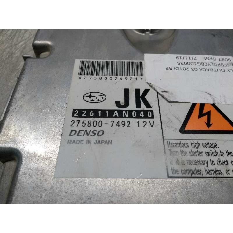Recambio de centralita motor uce para subaru legacy familiar/outback b13 (bp) 2.0 diesel cat referencia OEM IAM 22611AN040 27580