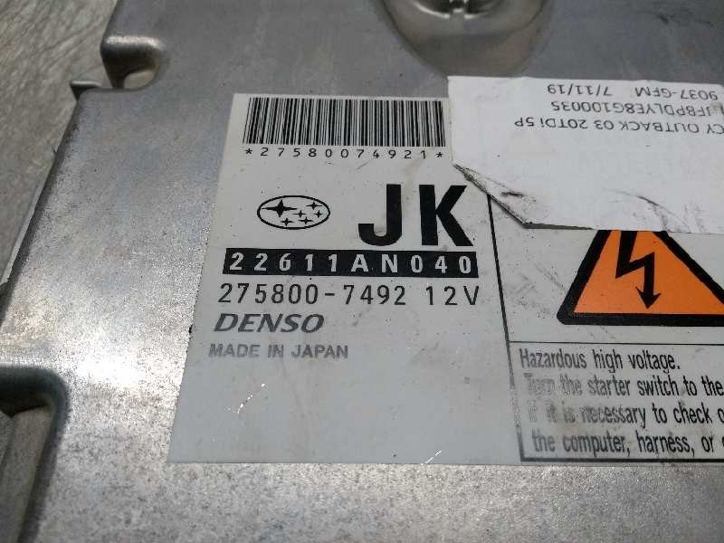 Recambio de centralita motor uce para subaru legacy familiar/outback b13 (bp) 2.0 diesel cat referencia OEM IAM 22611AN040 27580