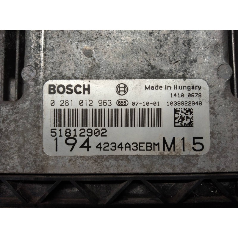 Recambio de centralita motor uce para fiat croma (194) 1.9 16v multijet emotion referencia OEM IAM 0281012963 51812902 1944234A3