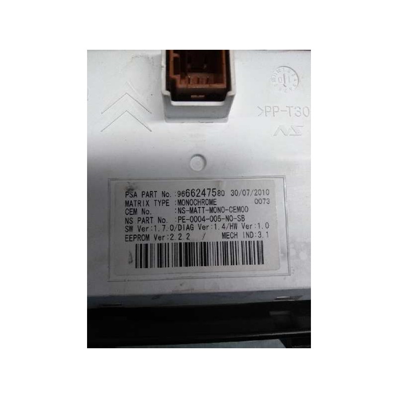 Recambio de cuadro instrumentos para peugeot 3008 2.0 16v hdi fap cat (rhe / dw10cted4) referencia OEM IAM 9666276380 96662475 6