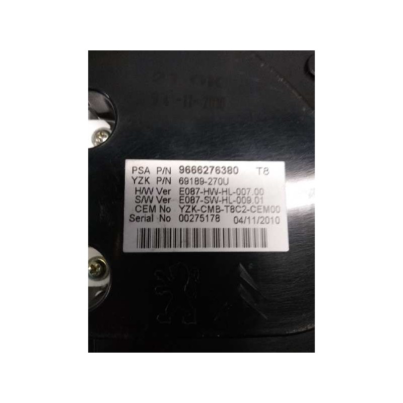 Recambio de cuadro instrumentos para peugeot 3008 2.0 16v hdi fap cat (rhe / dw10cted4) referencia OEM IAM 9666276380 96662475 6