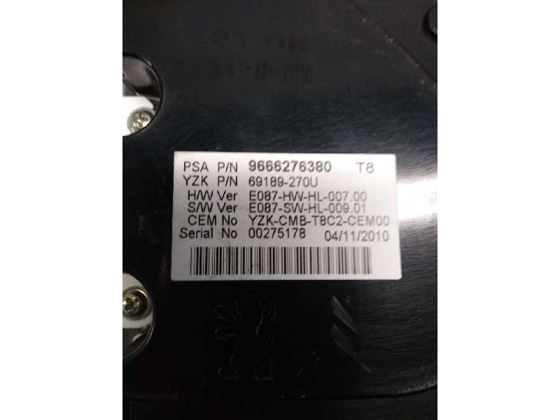 Recambio de cuadro instrumentos para peugeot 3008 2.0 16v hdi fap cat (rhe / dw10cted4) referencia OEM IAM 9666276380 96662475 6