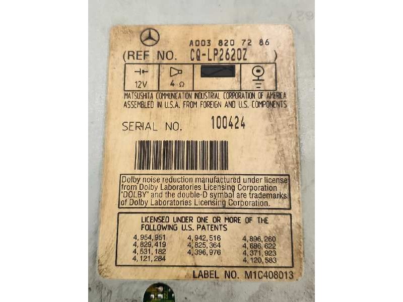 Recambio de sistema audio / radio cd para mercedes clase m (w163) 320 (163.154) referencia OEM IAM A0038207286  