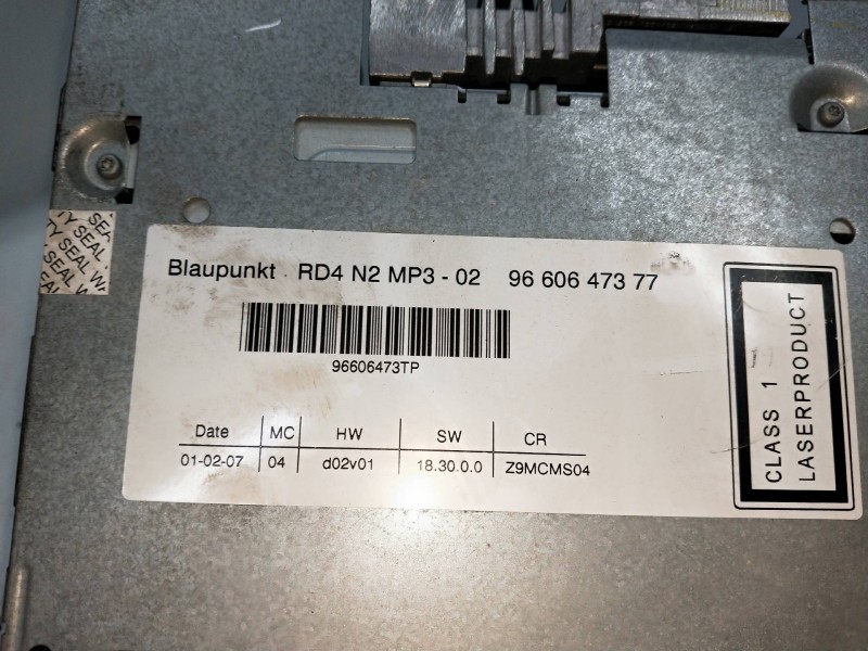 Recambio de sistema audio / radio cd para peugeot 607 (s2) titanio referencia OEM IAM 9660647377  