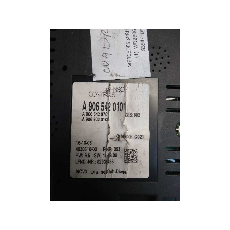 Recambio de cuadro instrumentos para mercedes sprinterii caja cerrada (desde 01.06) 210/213/216 cdi (906.611/613) referencia OEM