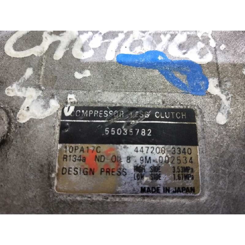 Recambio de compresor aire acondicionado para jeep gr.cherokee (zj)/(z) 4.0 ltd. (zj) referencia OEM IAM 4472003340 55035782 10P