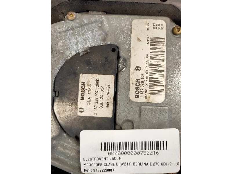 Recambio de electroventilador para mercedes clase e (w211) berlina e 270 cdi (211.016) referencia OEM IAM 3137229007 1137328108 
