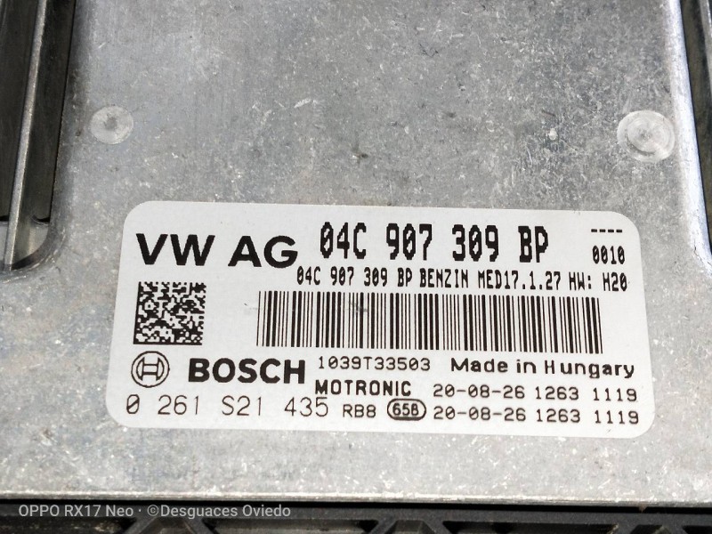 Recambio de centralita motor uce para volkswagen t-cross advance referencia OEM IAM 04C907309BP 0261S21435 