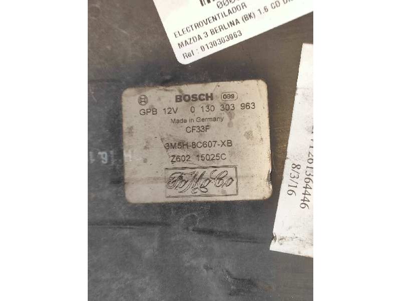 Recambio de electroventilador para mazda 3 berlina (bk) 1.6 cd diesel cat referencia OEM IAM 0130303963 3M5H8C607XB 