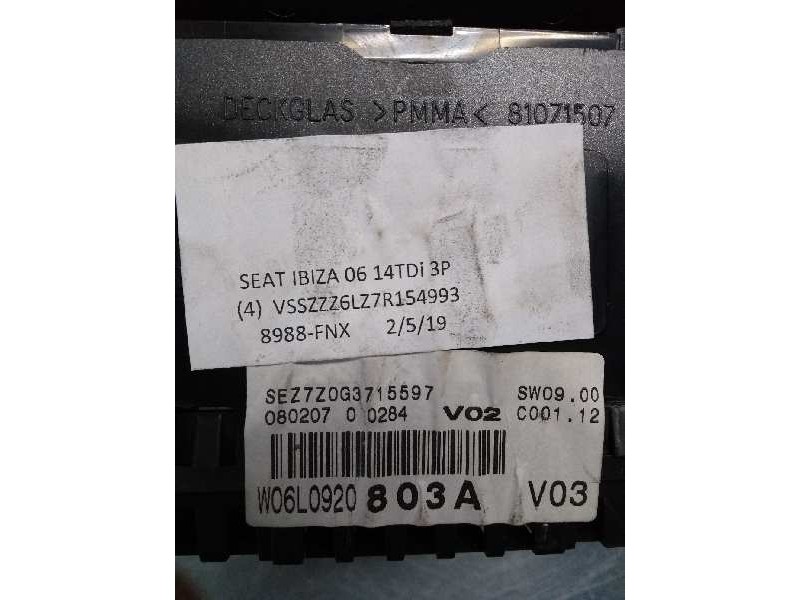 Recambio de cuadro instrumentos para seat ibiza (6l1) cool referencia OEM IAM 110080104040A W06L0820803A 