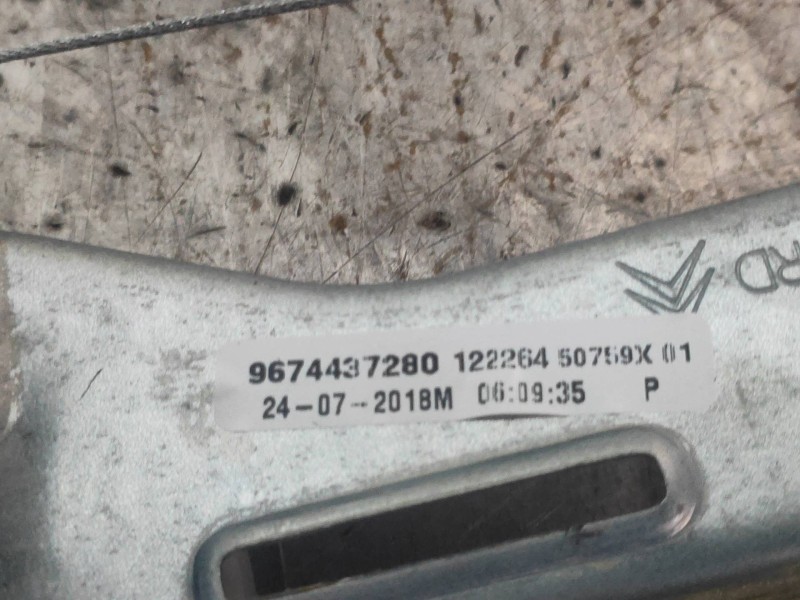 Recambio de elevalunas trasero derecho para citroen c-elysée shine referencia OEM IAM 9674437280 9677417480 