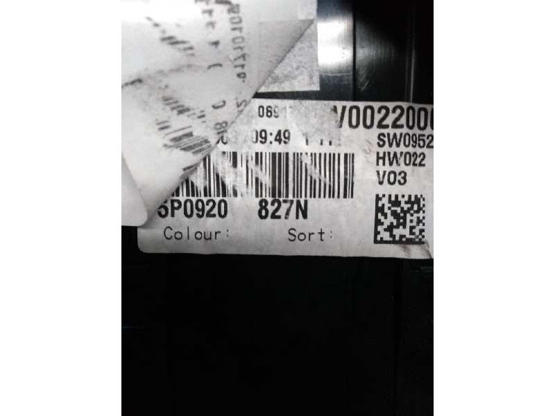 Recambio de cuadro instrumentos para seat altea (5p1) 1.9 tdi referencia OEM IAM 5P0920827N 110080369036 
