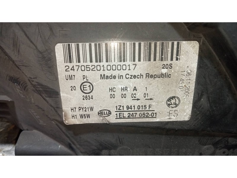 Recambio de faro izquierdo para skoda octavia combi (1z5) scout 4x4 referencia OEM IAM 1Z1941015F  