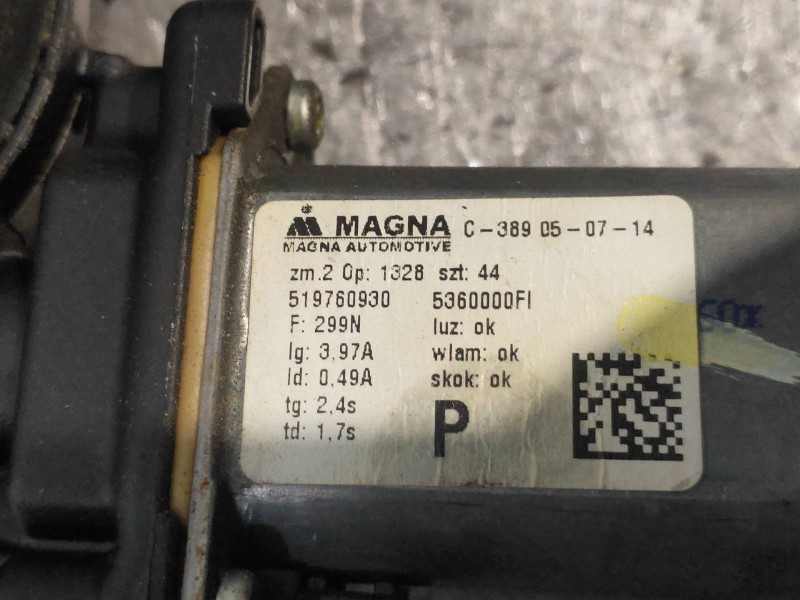 Recambio de elevalunas delantero derecho para abarth nuova 500 (150) 595 competizione referencia OEM IAM 519760930  