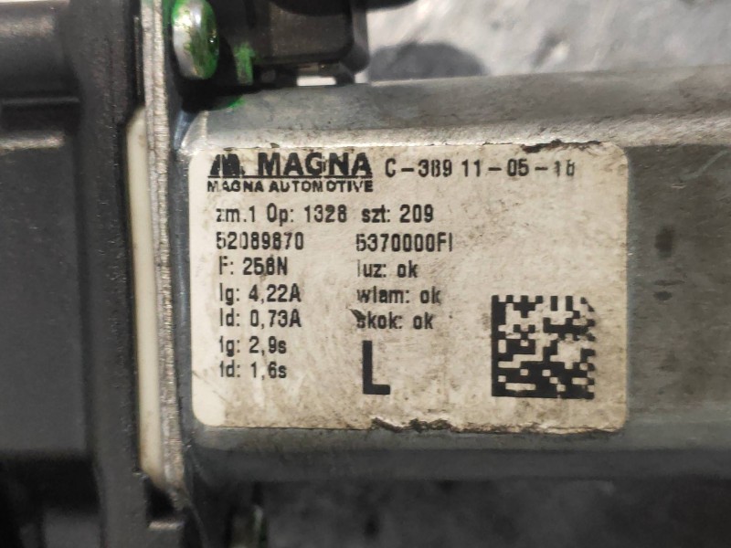 Recambio de elevalunas delantero izquierdo para abarth nuova 500 (150) 595 competizione referencia OEM IAM 52089870  