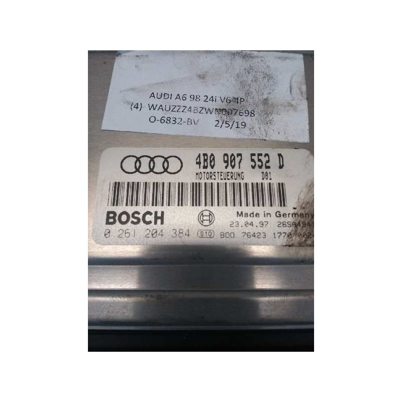 Recambio de centralita motor uce para audi a6 berlina (4b2) 2.4 (121kw) referencia OEM IAM 0261204384 4B0907552D D01