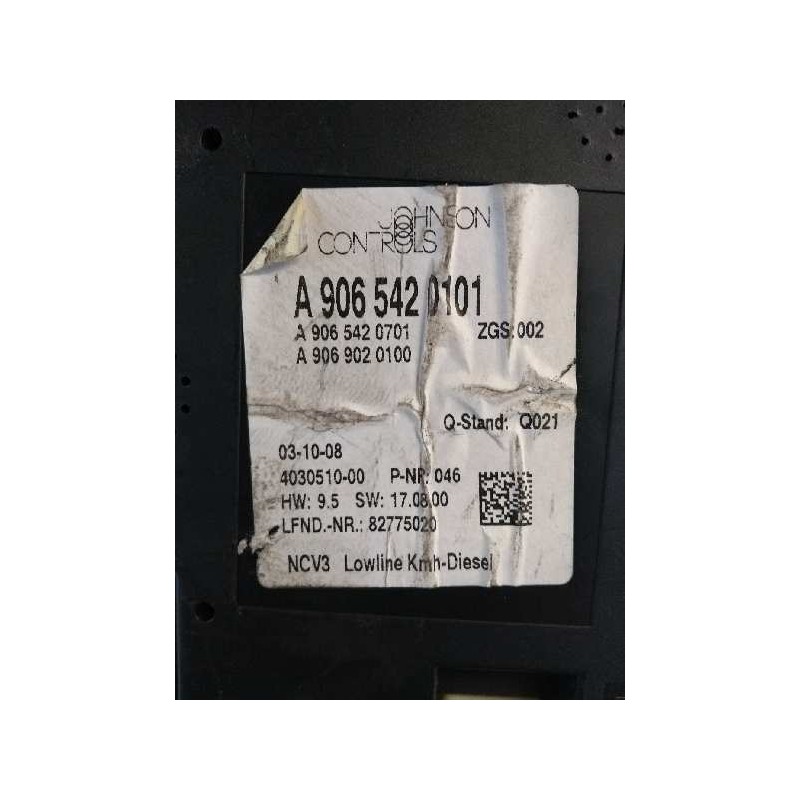 Recambio de cuadro instrumentos para mercedes sprinterii caja cerrada (desde 01.06) 311/315 cdi 4x4 (906.631/633/635/637) refere