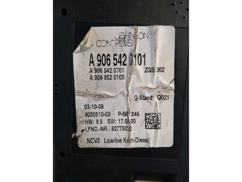 Recambio de cuadro instrumentos para mercedes sprinterii caja cerrada (desde 01.06) 311/315 cdi 4x4 (906.631/633/635/637) refere