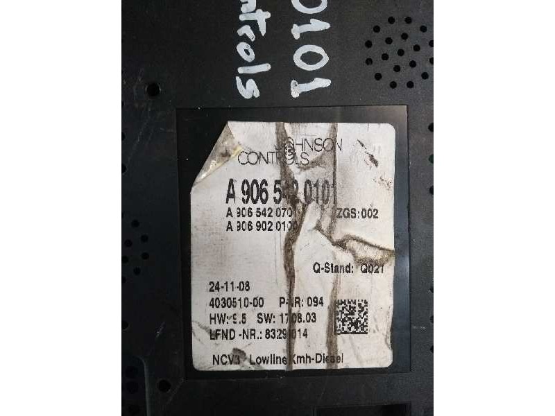 Recambio de cuadro instrumentos para mercedes sprinterii caja cerrada (desde 01.06) 311/315 cdi 4x4 (906.631/633/635/637) refere