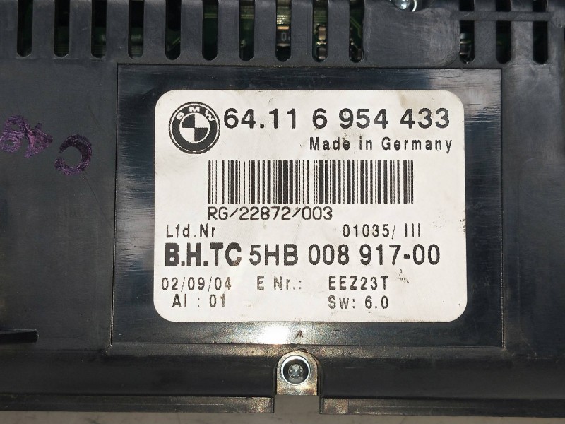 Recambio de mando calefaccion / aire acondicionado para mini mini (r50,r53) one d referencia OEM IAM 64116954433 5HB00891700 