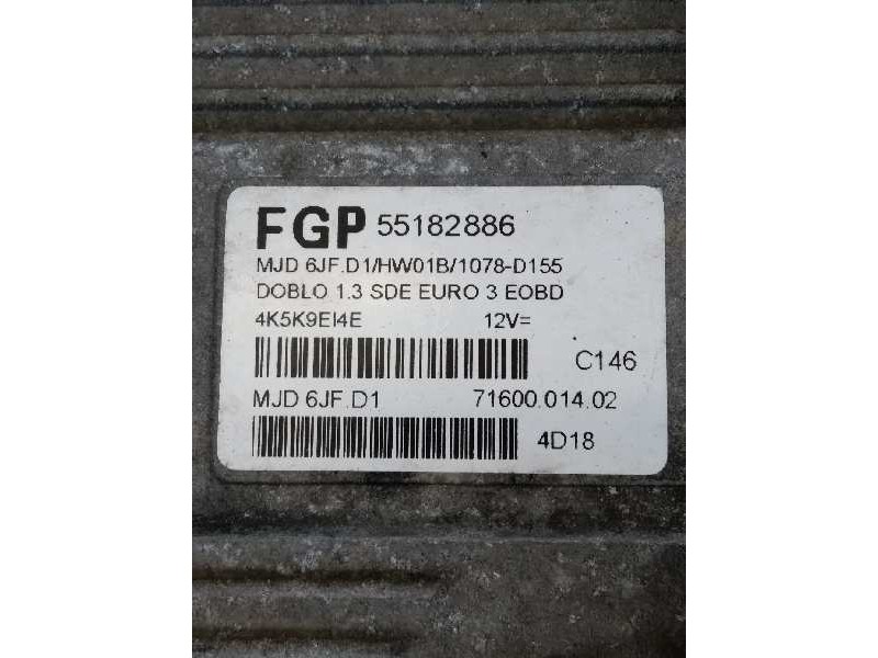 Recambio de centralita motor uce para fiat doblo (119) 1.3 jtd cat referencia OEM IAM FGP55182886 MJD6JFD1  Recambio de centralita motor uce para fiat doblo (119) 1.3 jtd cat referencia OEM IAM FGP55182886 MJD6JFD1