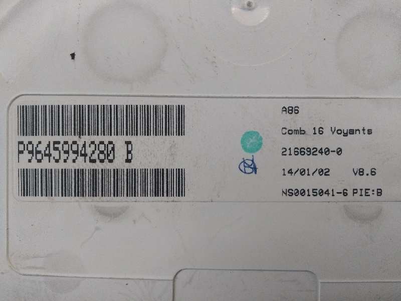Recambio de cuadro instrumentos para citroen c3 1.4 sx plus referencia OEM IAM P9645994280 B 216692400