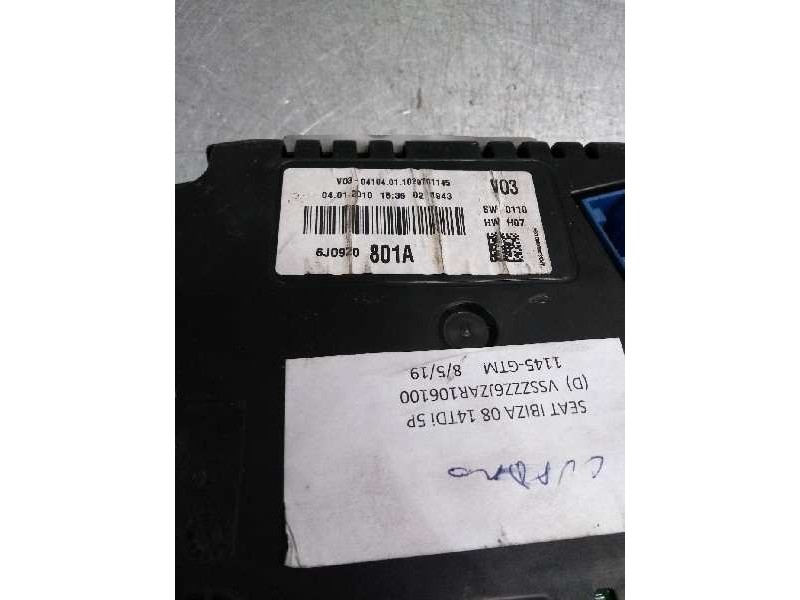 Recambio de cuadro instrumentos para seat ibiza (6j5) ecomotive referencia OEM IAM 6J0920801A  