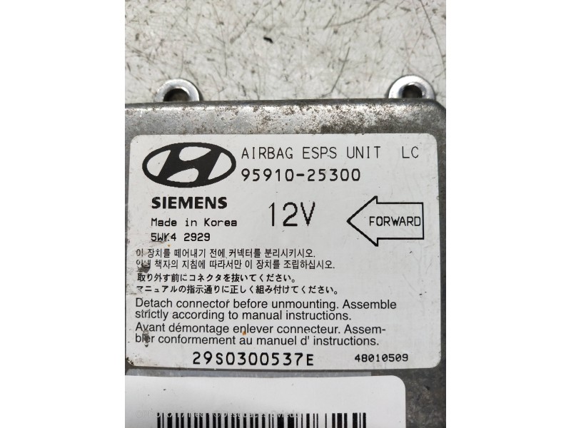 Recambio de centralita airbag para hyundai accent (lc) 1.5 crdi cat referencia OEM IAM 5WK42929 9591025300 29S0300537E